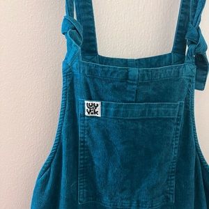 Lucy and Yak Original Dungaree: CORDUROY Teal UK 8